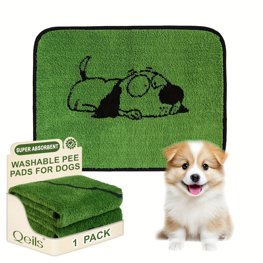 Washable Pee Pads for Dogs 18 x 24 Inches, Reusable Non-Slip Puppy Potty Training Mats with Dog Designs for Floors, Crates and Couches
