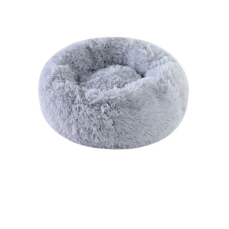 Donut Cat Bed 40cm, Fluffy Round Sleeping Nest for Cats and Small Dogs with Raised Rim, Anti-Slip Bottom and Foldable Design in Five Colors