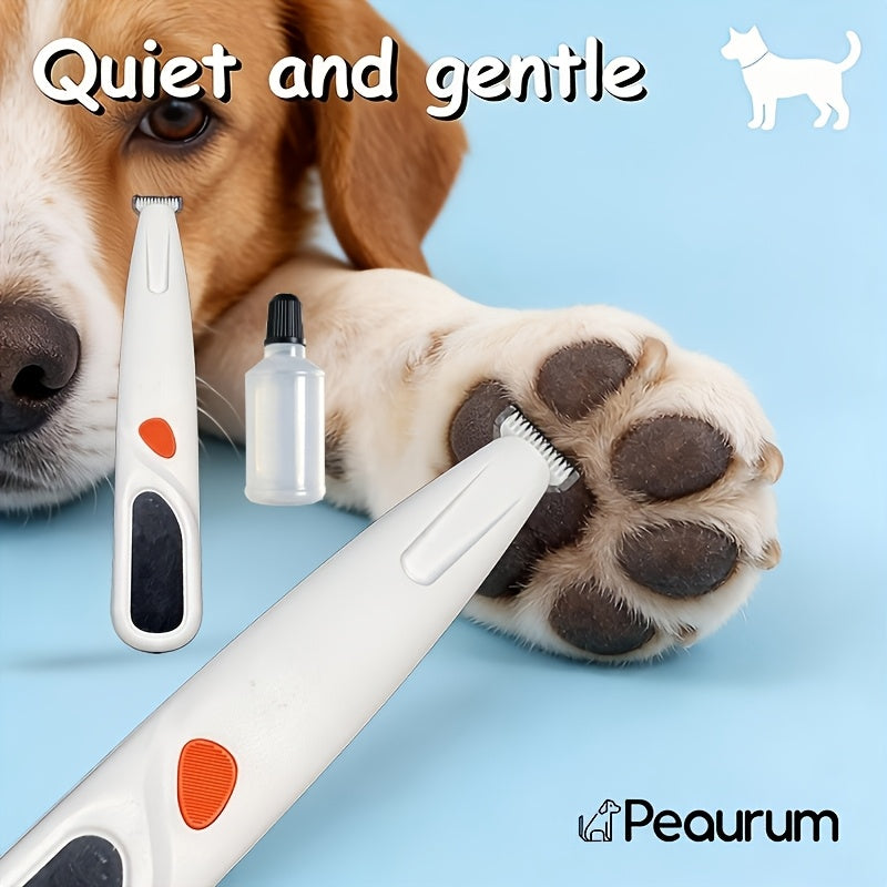 Pet Hair Trimmer with Digital Display and LED Light, Adjustable Low-Noise USB Rechargeable Grooming Clipper for Cats and Small Dogs