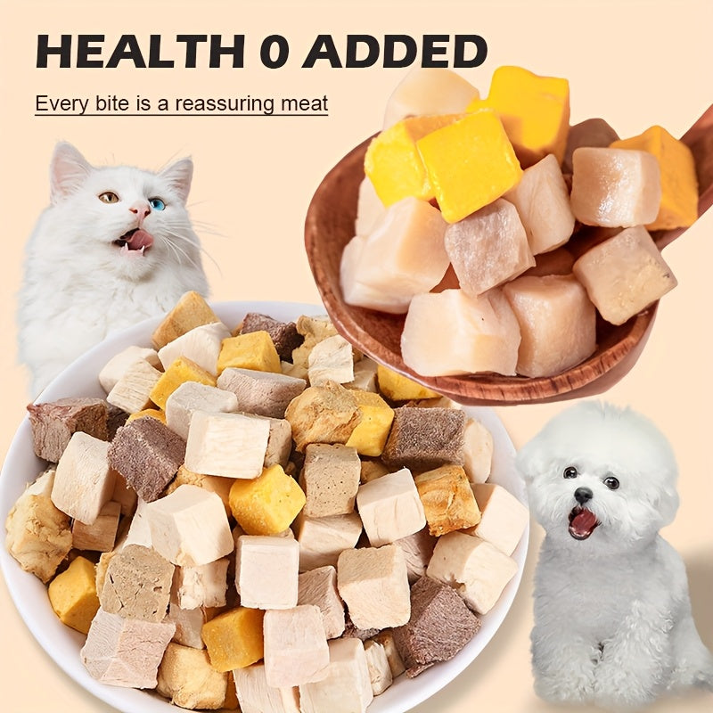 Freeze-Dried Dog Treat Mix, 150g / 5.29oz Beef Liver, Chicken and Egg Yolk Triple Combo for Supervised Training Rewards and Everyday Snacks