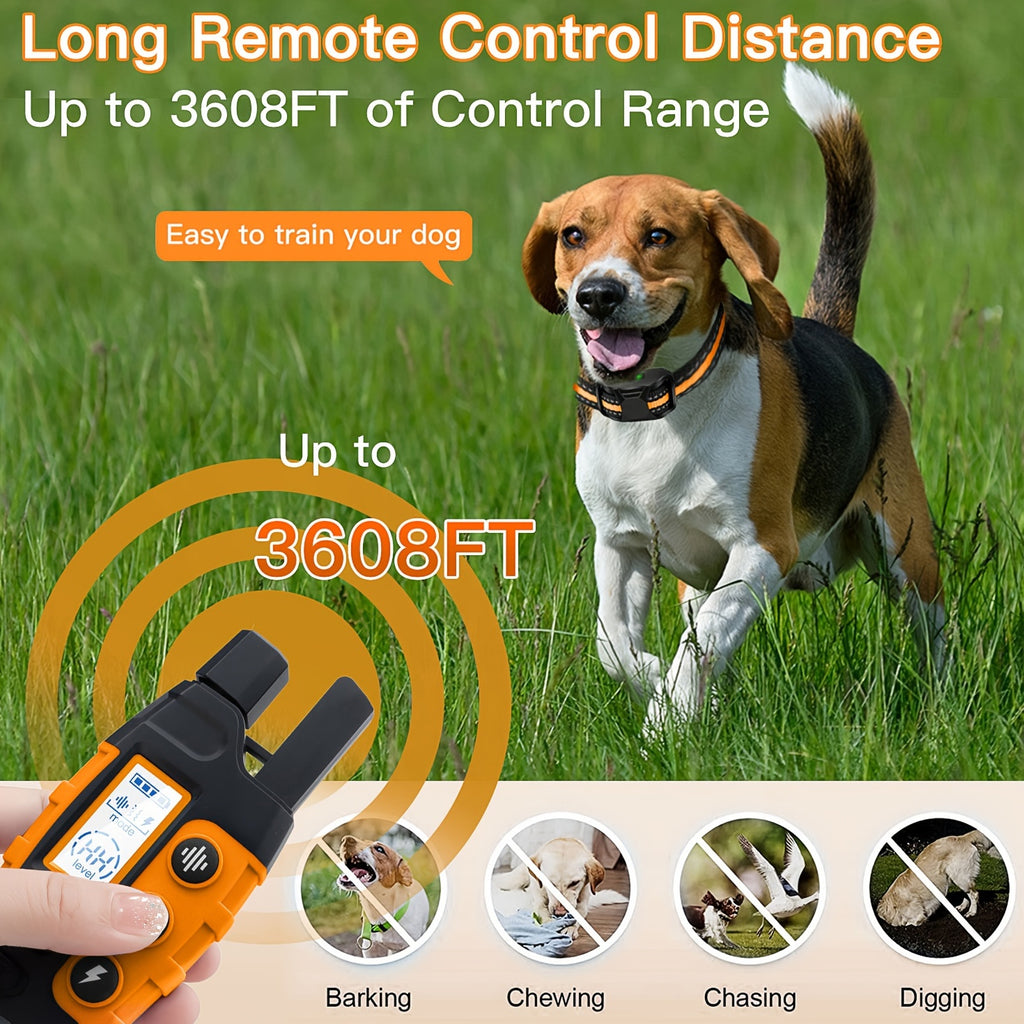 Rechargeable Dog Training Collar for 2 Dogs, 2800ft Listed Remote Range with Beep, Vibration and Static Stimulation for Supervised Training
