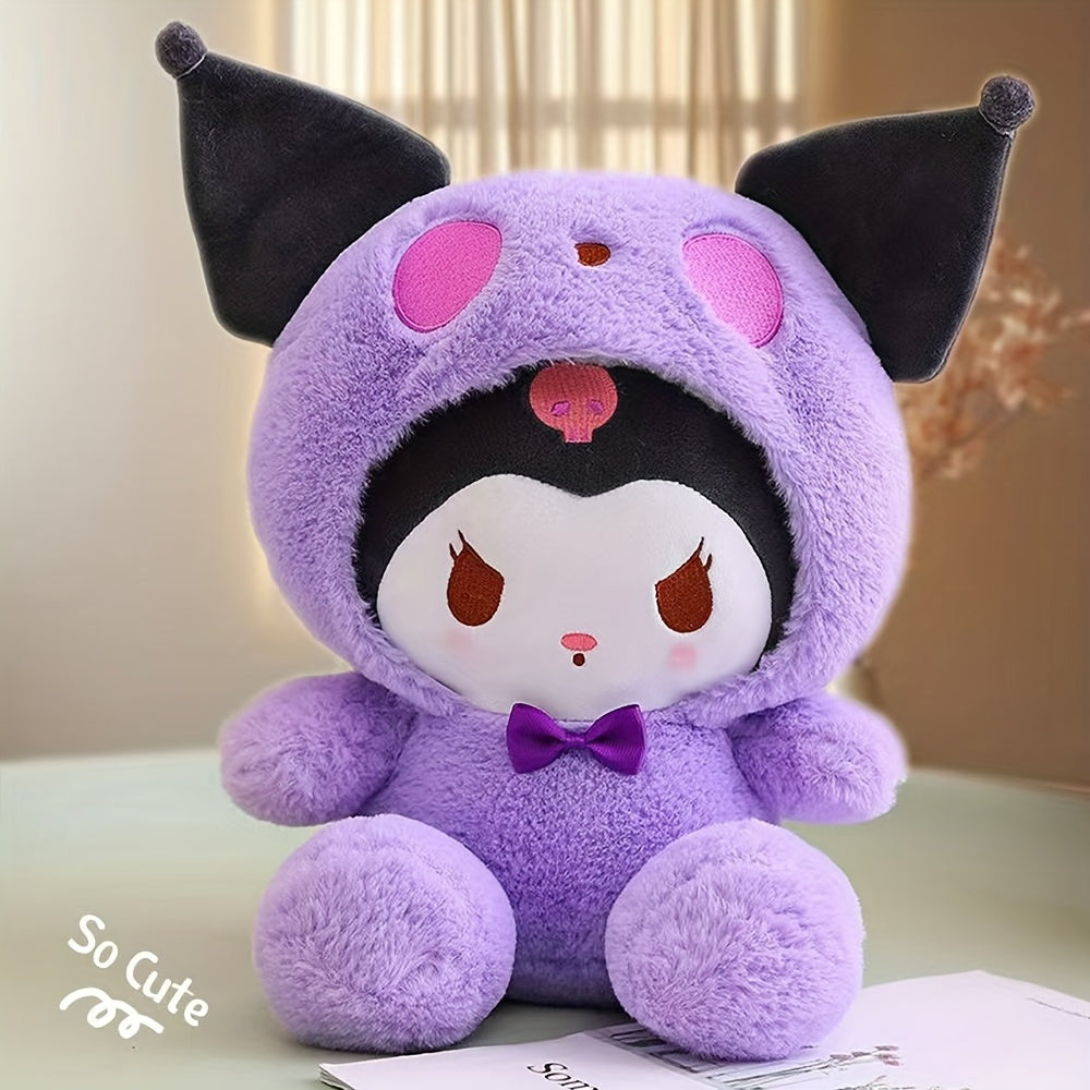 Character Plush Dog Toy with Soft Cushioned Texture, Battery-Free Pet Companion in White, Purple or Blue for Supervised Gentle Indoor Play
