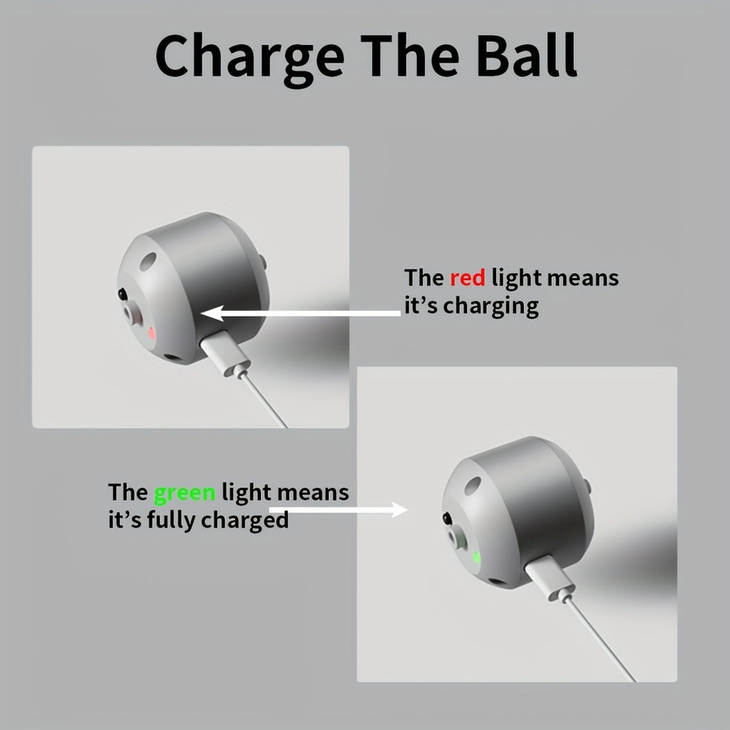 Interactive Pet Balls 2 Pack with Motion Sensor and Flashing Lights, USB Rechargeable Jumping and Rolling Toys for Small Dogs and Cats, Two Modes