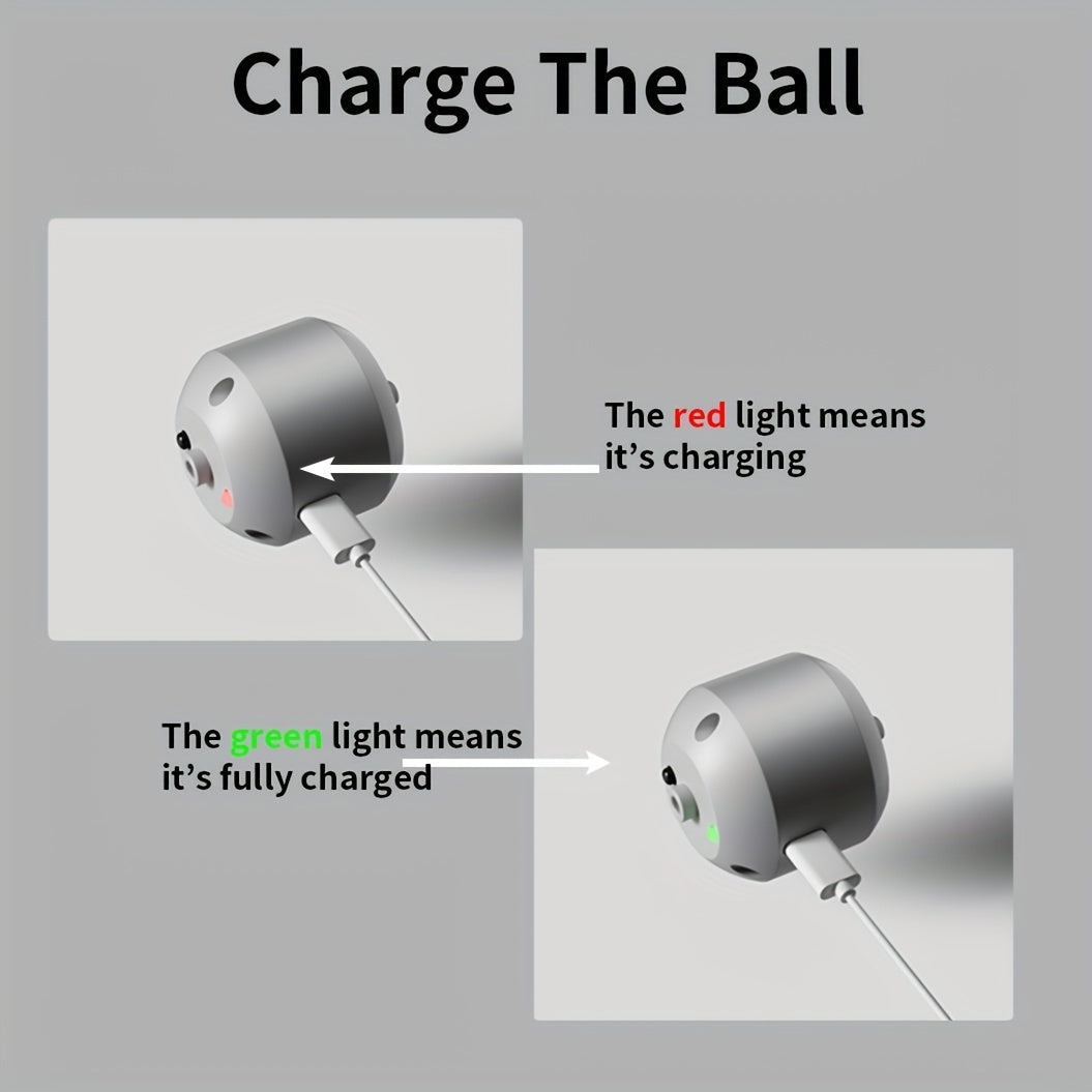 Interactive Pet Balls 2 Pack with Motion Sensor and Flashing Lights, USB Rechargeable Jumping and Rolling Toys for Small Dogs and Cats, Two Modes
