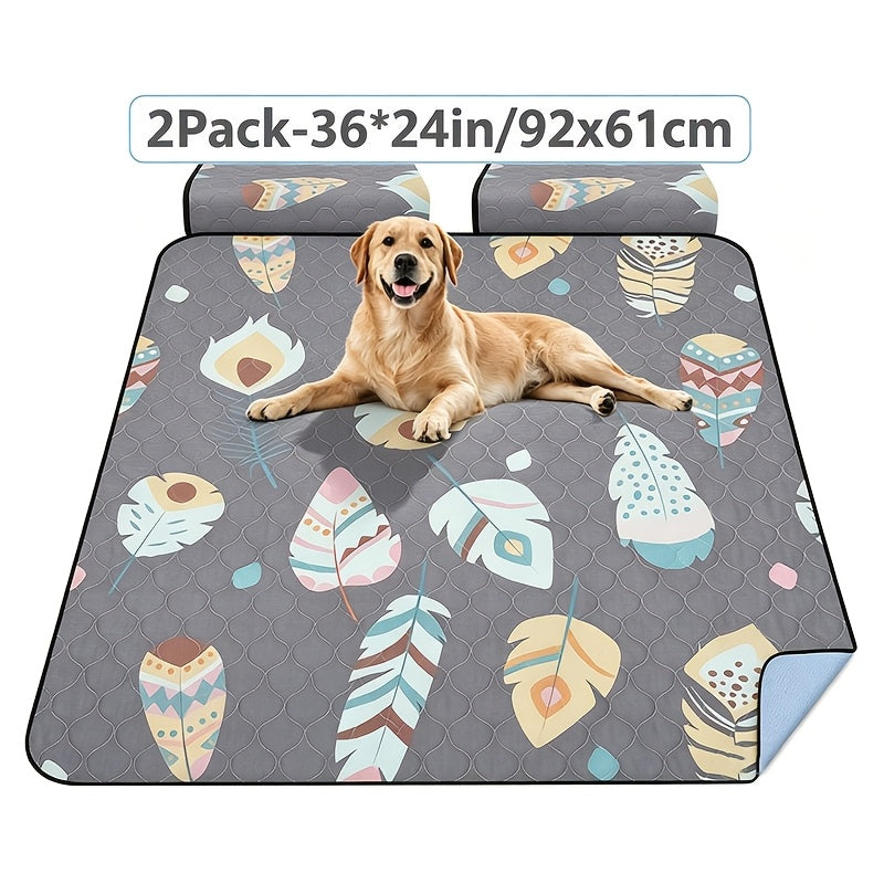 Washable Whelping Pads for Dogs, Gray Reusable Leak-Proof Puppy Pee Mats with Non-Slip Design for Playpens, Crates and Potty Training