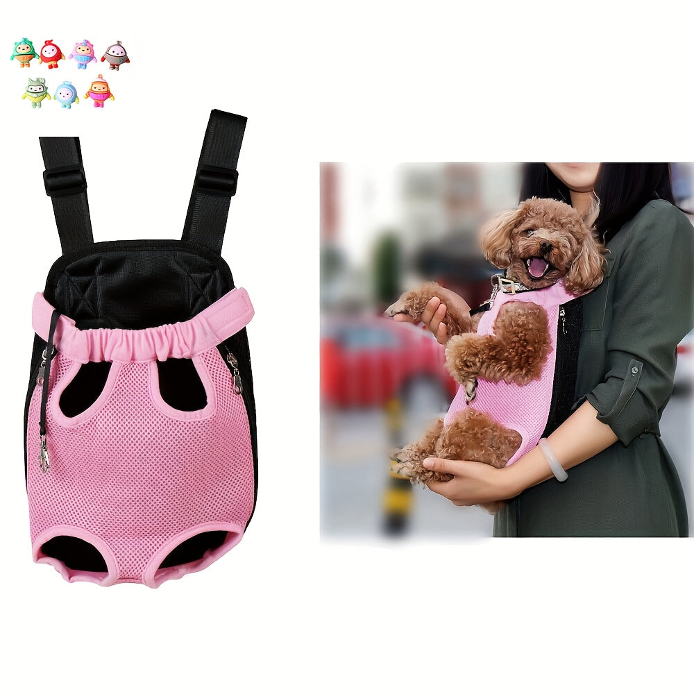 Dog Backpack Carrier with Padded Shoulder Straps for Small and Medium Dogs, Adjustable Zipper Travel Bag for Hiking and Everyday Outings