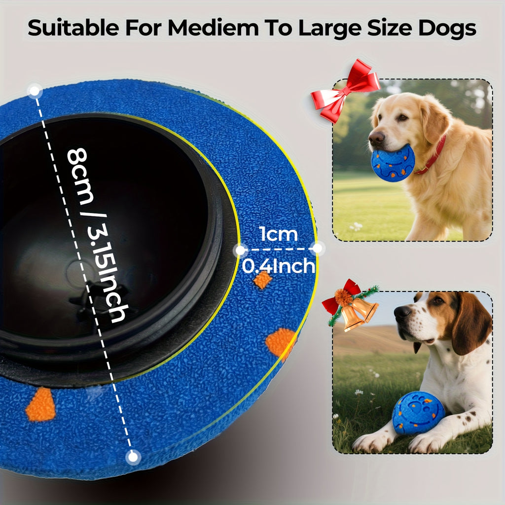 Rechargeable Bouncing Dog Ball with 3 Interactive Modes and Obstacle Avoidance, Orange Soft-Surface Moving Chase Toy for Medium and Large Dogs