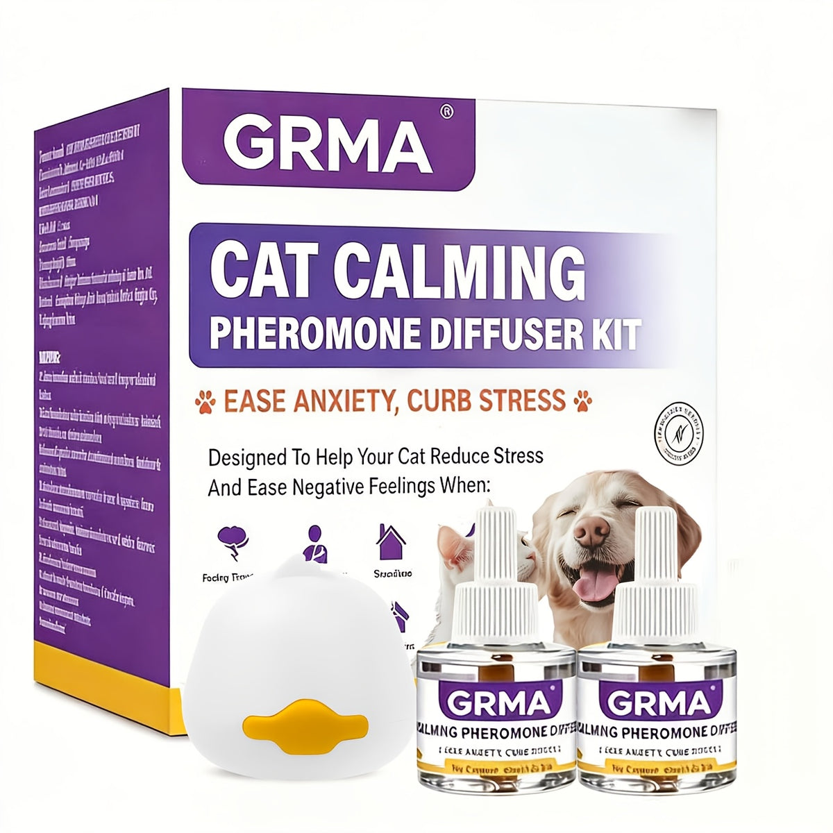 Pet Calming Diffuser Set for Indoor Pet Care, 2-in-1 or 3-in-1 Fragrance Options for Daily Routines and Multi-Pet Households