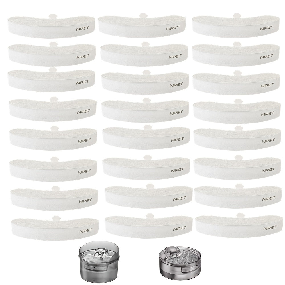Dog Fountain Filter Refills for NPET DF10 and DF30, Replacement Water Fountain Filters in 12, 20 or 24 Packs for Everyday Pet Drinking Station Care