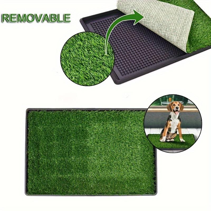 Grass Dog Potty with Tray, Three-Layer Washable Reusable Puppy Training Mat for Indoor and Outdoor Housebreaking and Everyday Pet Toilet Routines