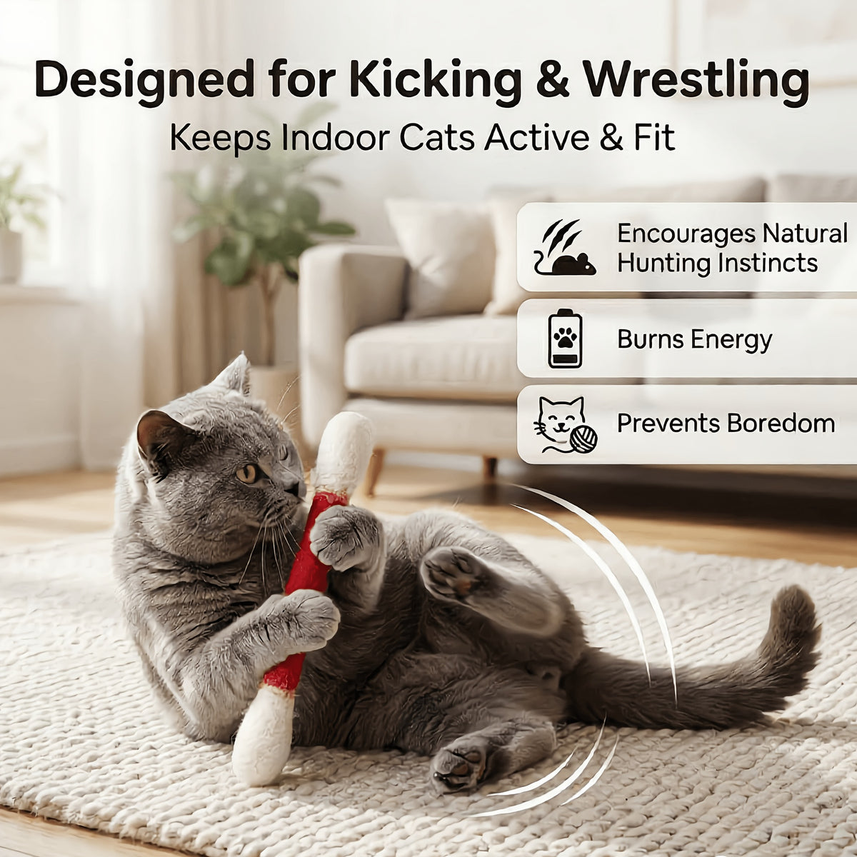 Interactive Cat Toy Sticks 10 Pack, Extra Large Assorted Color Pet Toys for Supervised Indoor Play, Daily Activity and Cat Lover Gifts