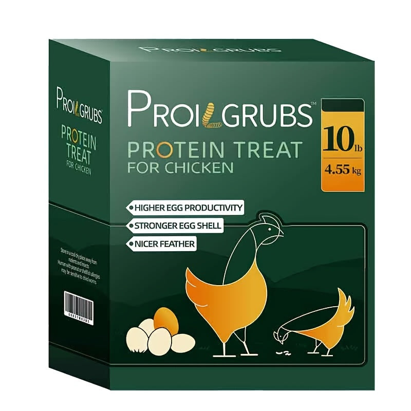 Chicken Treats with Dried Black Soldier Fly Larvae, Protein-Rich BSFL Grubs for Backyard Poultry and Wild Bird Feeding, Six Pack Sizes from 5 to 33 lb