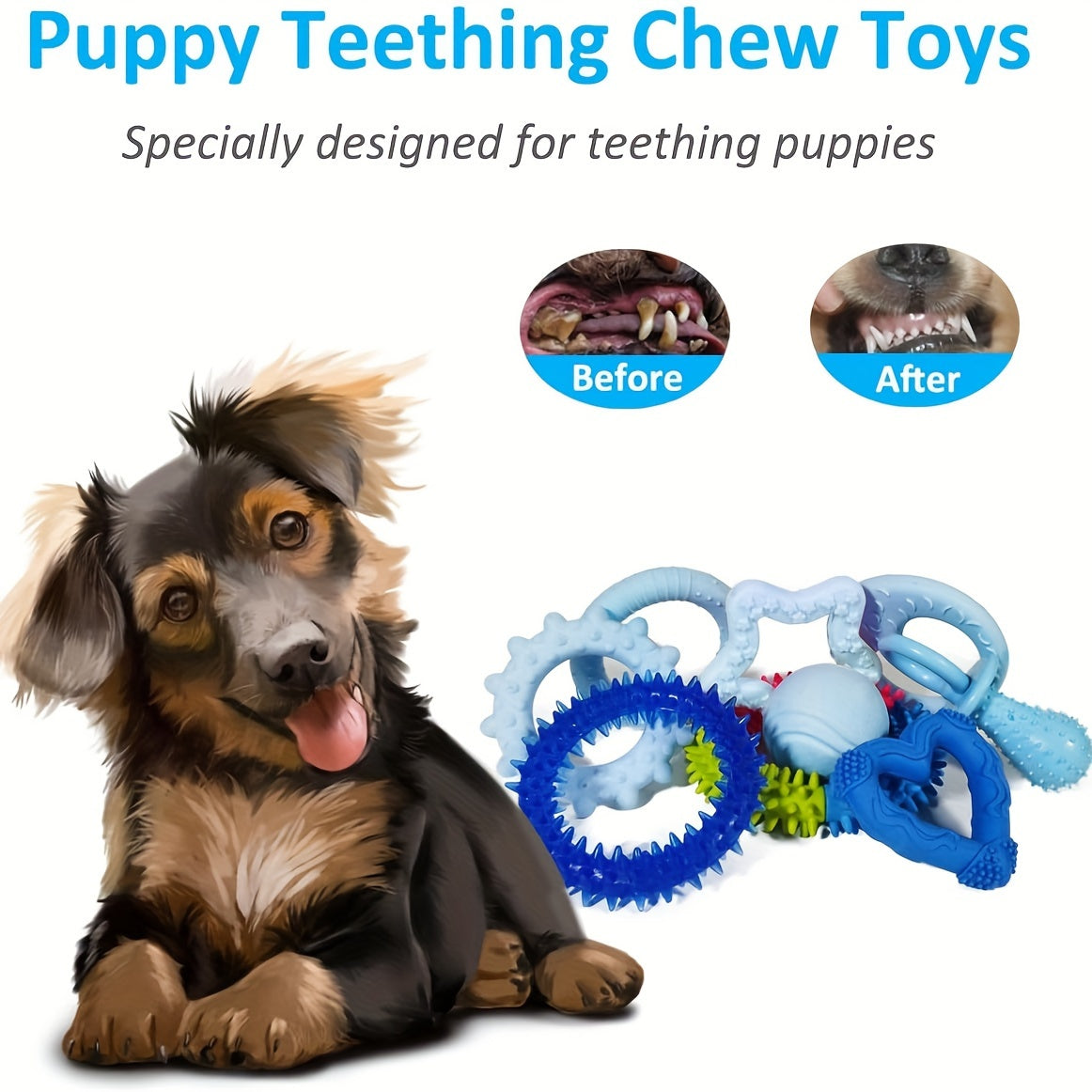 Assorted Puppy Toys for Small Dogs, Random 3 or 12 Piece Chew and Play Toy Packs for Supervised Indoor Games, Toy Rotation and Birthday Gifts
