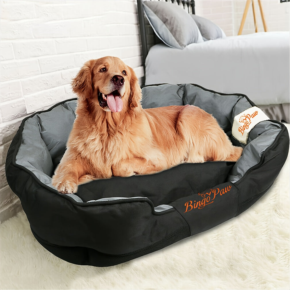 Bolster Dog Bed with Removable Washable Cover, 900D Oxford Cloth Pet Sofa with Thick PP Cotton Cushion and Non-Slip Base in Large, Extra Large and XXL