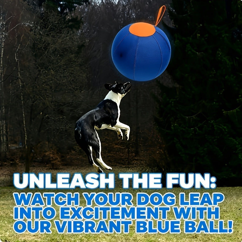 Inflatable Dog Herding Ball for Backyard Chase and Push Games, Battery-Free Interactive Pet Training Toy in Blue and Orange Options