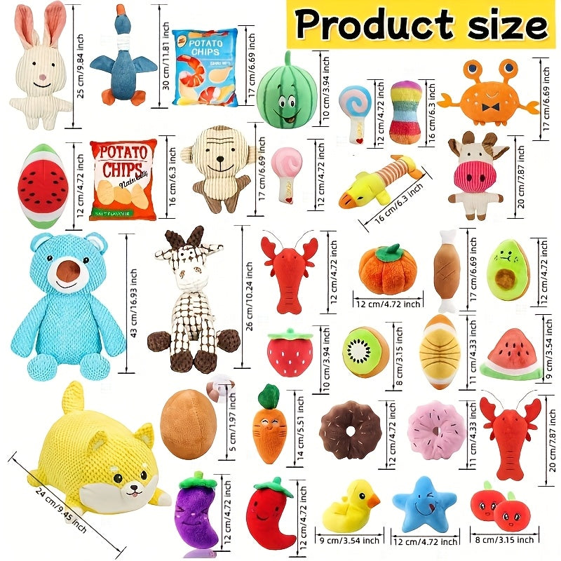 Dog Toy Assortment Box 20 Pieces, Random Chew and Squeaky Toy Mix for Small and Medium Dogs, Supervised Puppy Fetch and Tug Play