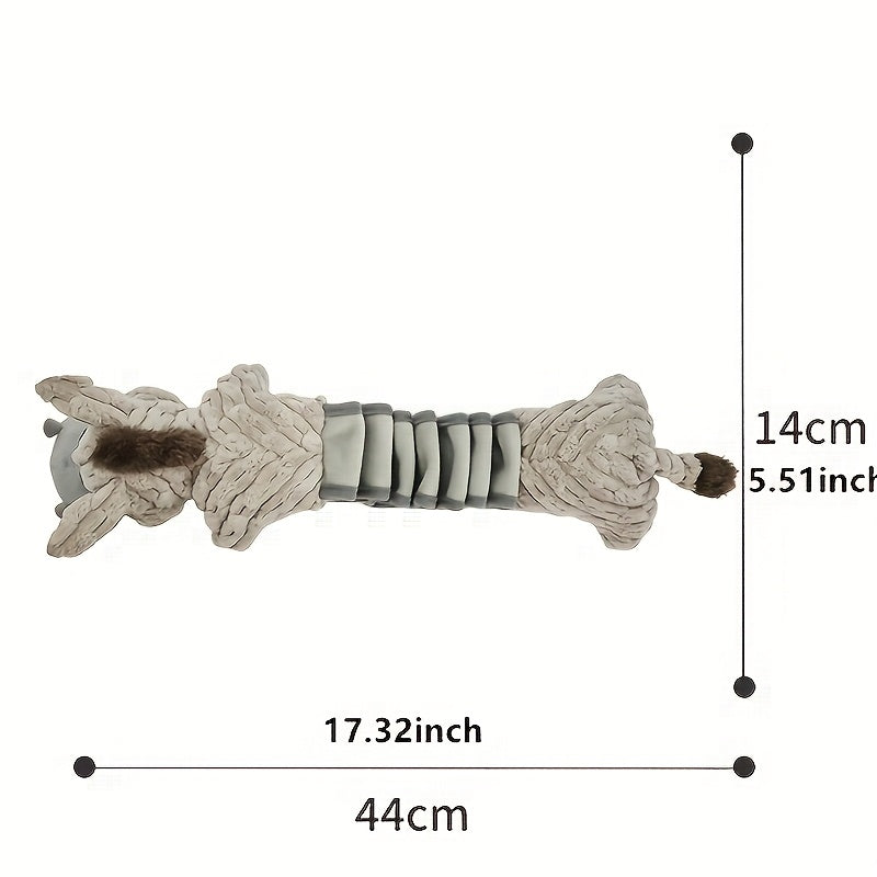 Donkey Plush Dog Toy for Small and Medium Dogs, Soft Stretch Animal Toy with Pull Rope or Long Stretch Options for Supervised Indoor Play