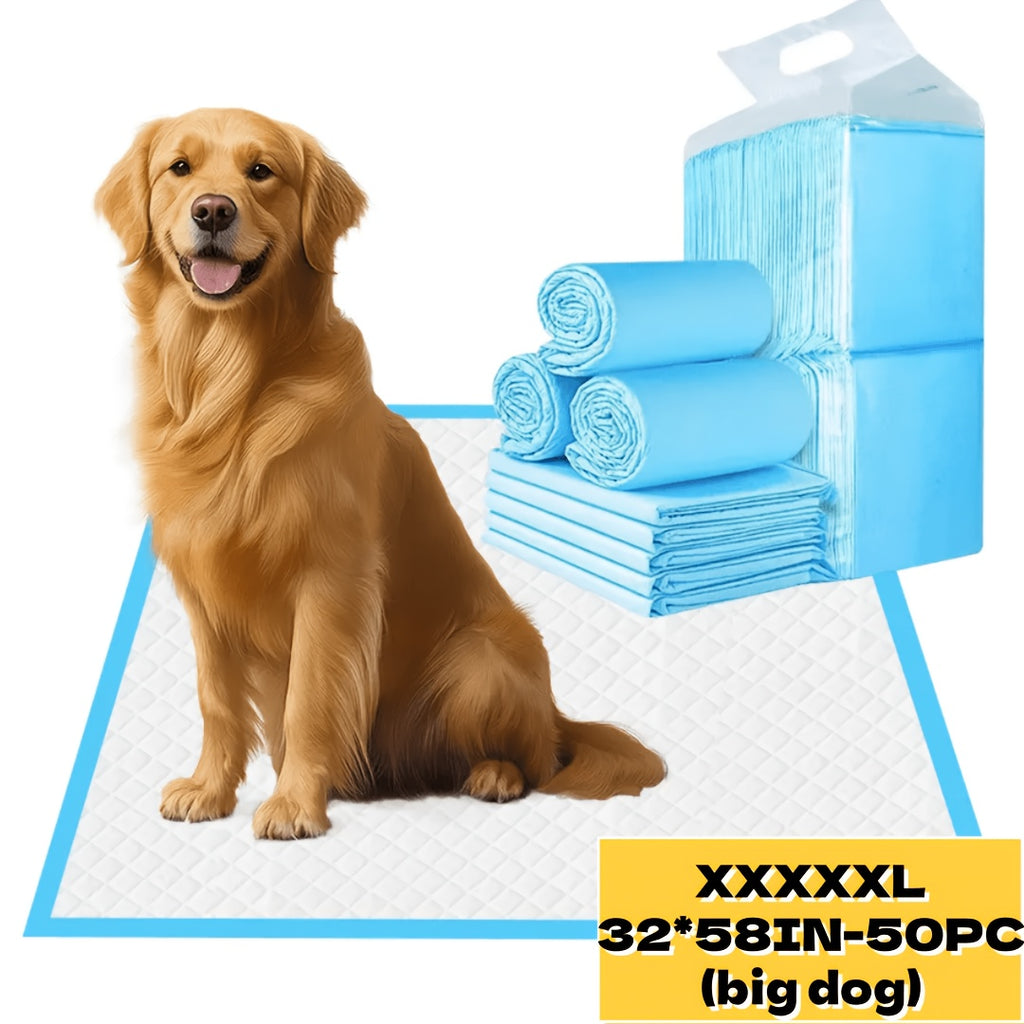 Puppy Training Pads 32 x 58 Inch, 50 Count Extra Large Disposable Dog Pee Pads with Thickened Absorbent Design and Leak Protection for Indoor Potty Routines