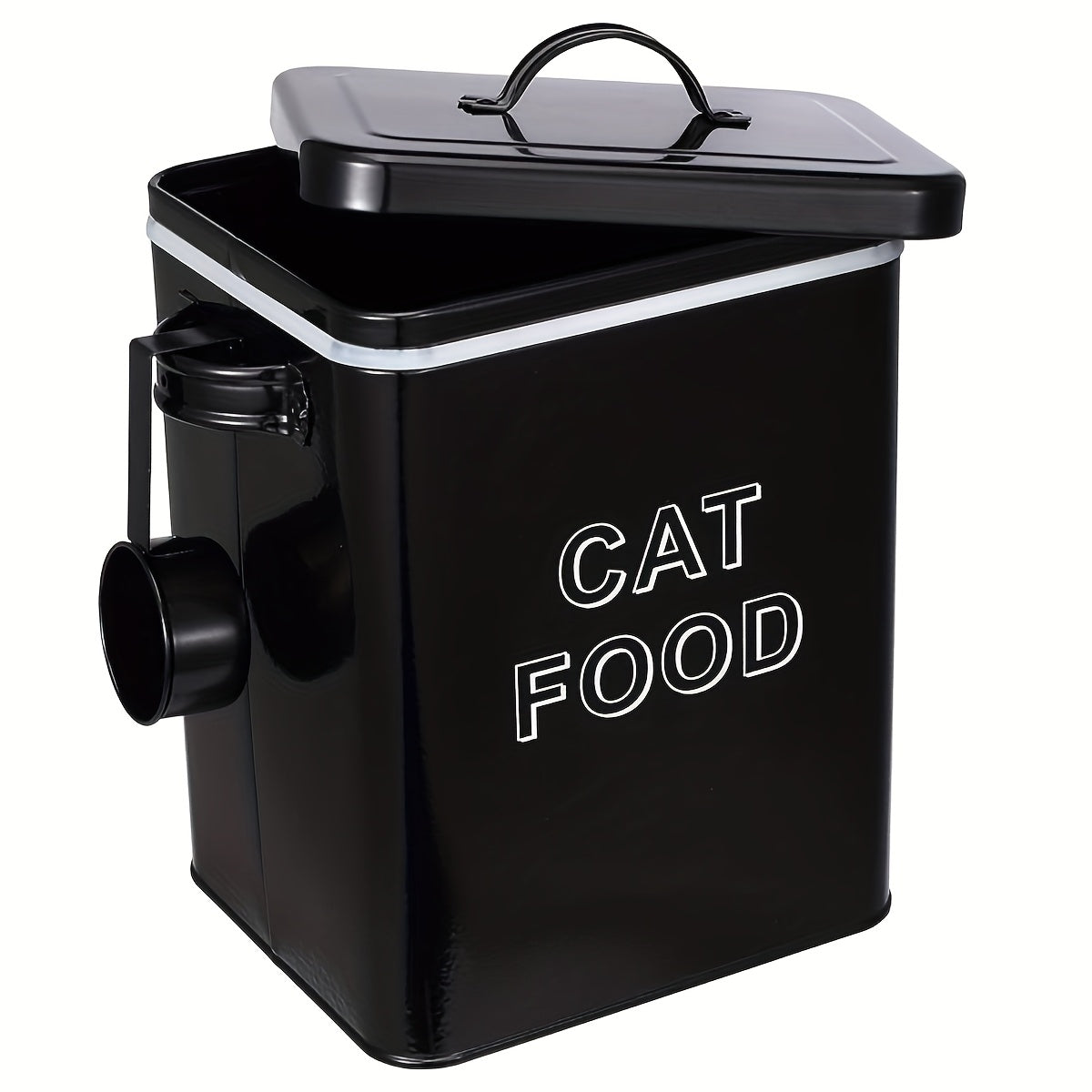 Pet Food Storage Canister Set, Airtight Carbon Steel Containers with Lids and Measuring Scoop for Dog and Cat Dry Food, Treats and Pantry Organization