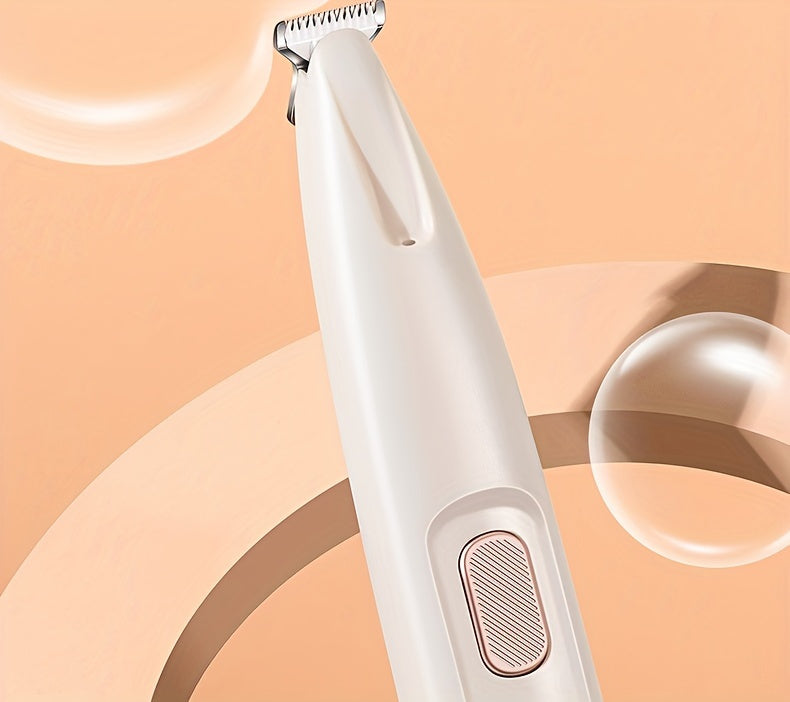 Pet Grooming Clippers for Cats and Small Dogs, White Low-Noise Hair Trimmer with USB and Battery Power for Home and Travel Grooming