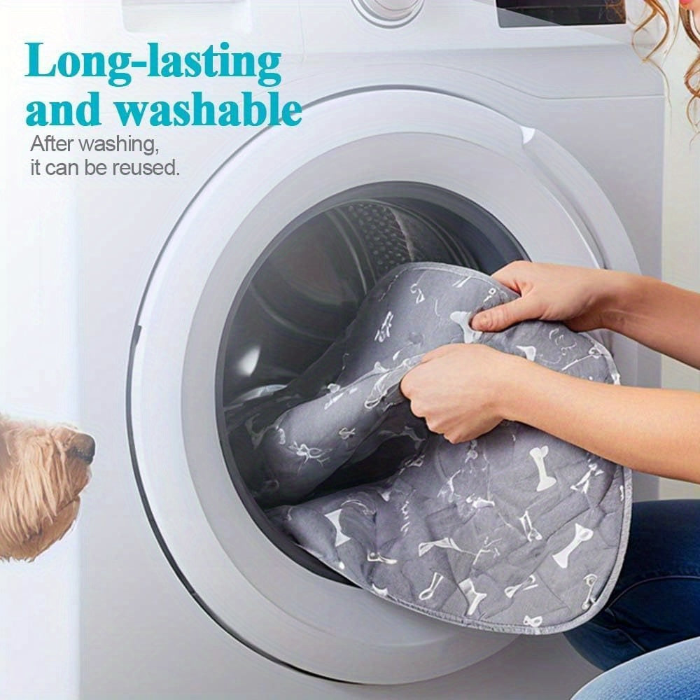 Dog Potty Training Pads, Reusable Washable Puppy Pee Mats with Non-Slip Base, Five Size Options and Solid or Printed Styles for Home and Travel
