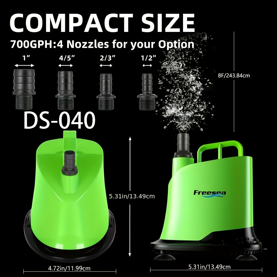 Adjustable Submersible Water Pump for Aquariums, Ponds, Fountains and Hydroponics, Quiet Water Circulation with DS-060 and DS-040 Model Options