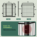Dog Playpen with Gravity Lock Gate, 8-Panel Foldable Indoor Outdoor Pet Fence in 24 or 32 Inch Options for Small and Medium Dogs