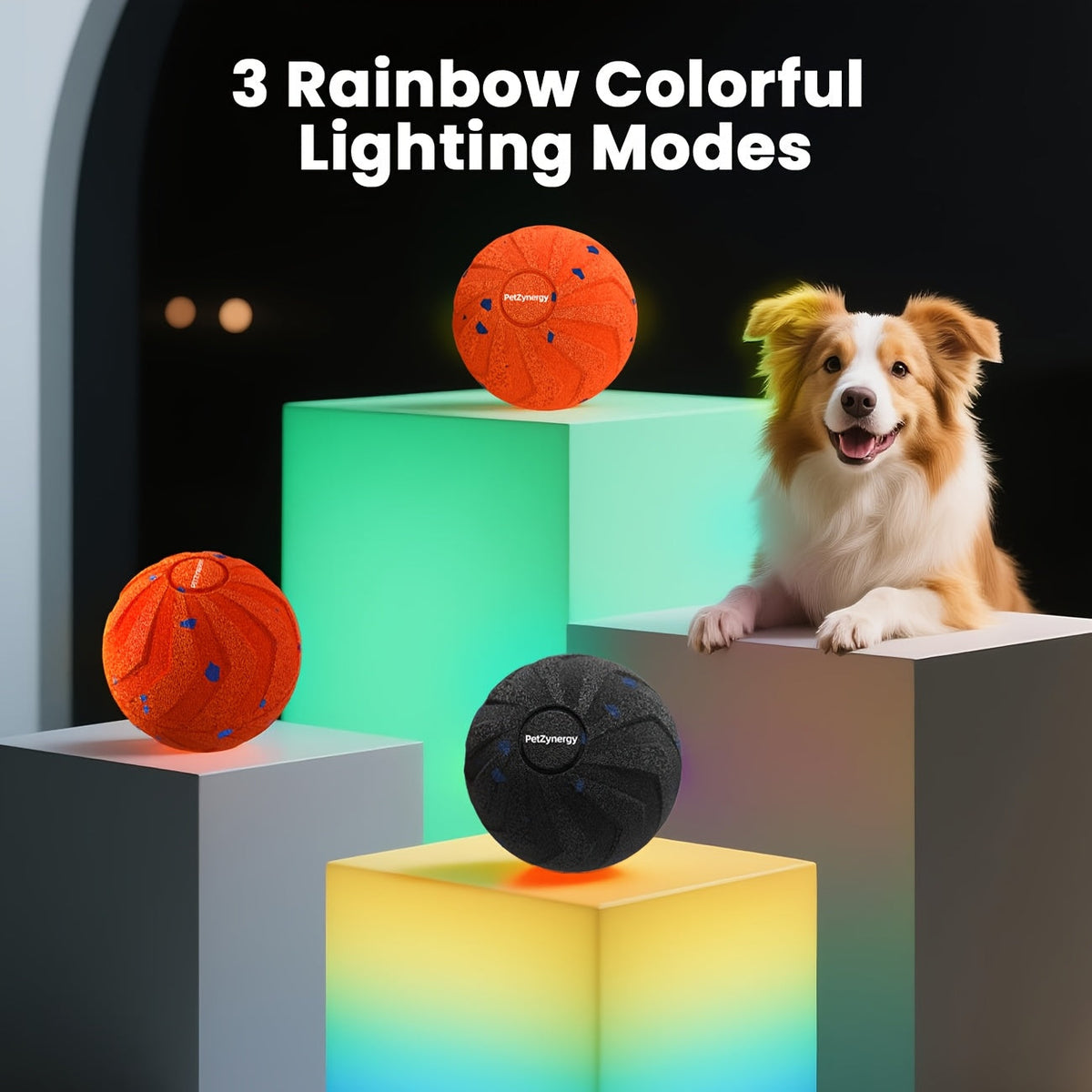 Smart Bouncing Dog Ball with Tap-to-Start Activation, Automatic Rolling and Spinning E-TPU Chase Toy with Sleep Mode for Medium and Large Dogs