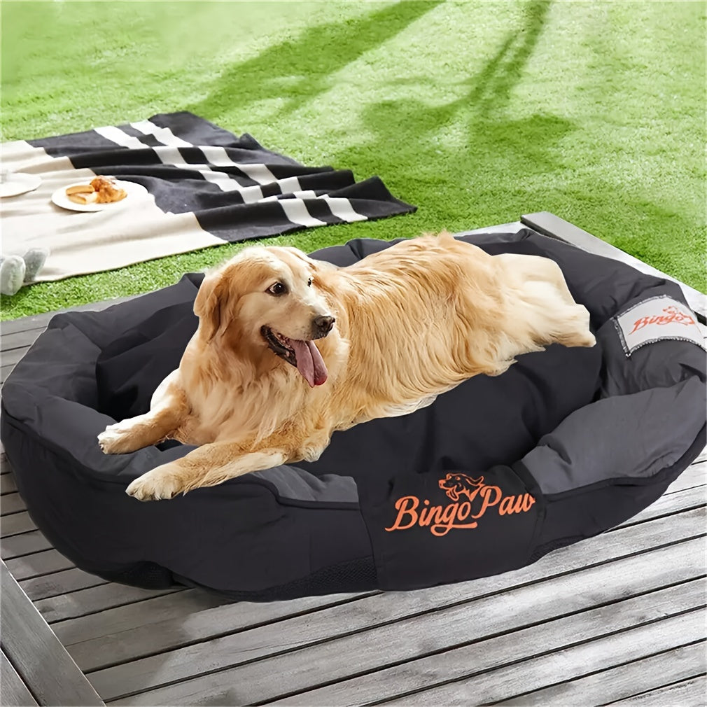Bolster Dog Bed with Removable Washable Cover, 900D Oxford Cloth Pet Sofa with Thick PP Cotton Cushion and Non-Slip Base in Large, Extra Large and XXL