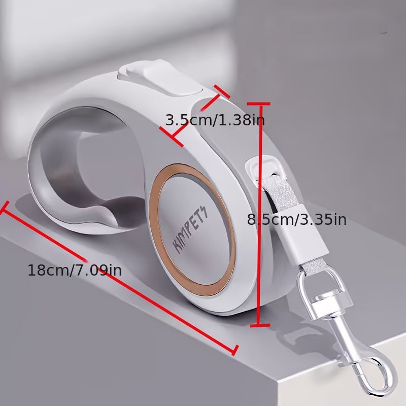 16ft Retractable Dog Leash with C-Shaped Ergonomic Handle, One-Button Lock and Unlock Control and 360-Degree Tangle-Reducing Design for Daily Walks