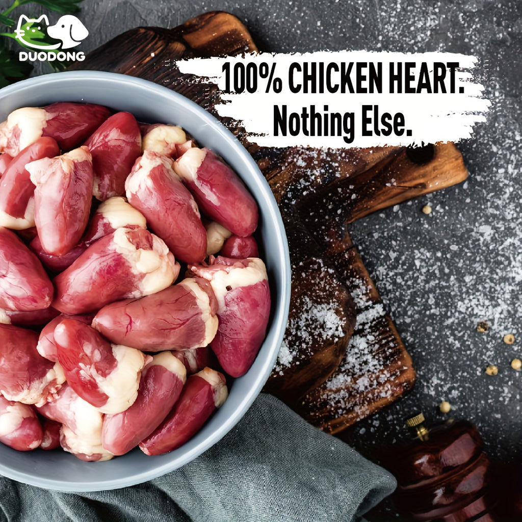 Freeze-Dried Chicken Hearts 300g for Cats and Dogs, Single-Ingredient Grain-Free Meat Treats for Training Rewards, Food Toppers and Snack Time