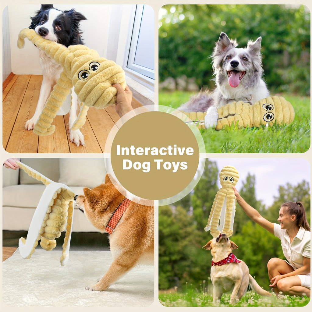 Octopus Plush Dog Toy with Squeaker, Single Soft Stuffed Puppy Play Toy for Supervised Interactive Games, Six Color Options Including Tie-Dye