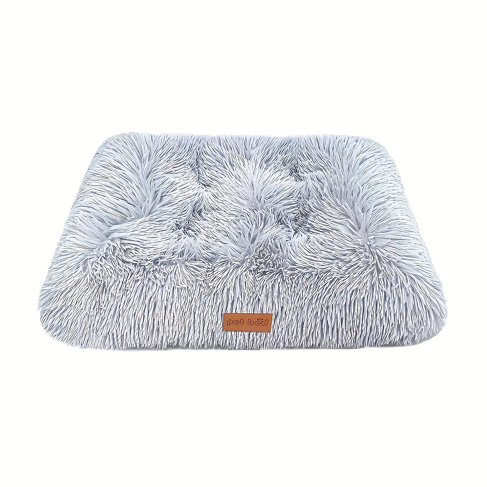Plush Pet Bed Mat for Dogs and Cats, Light Grey Sleeping Pad in Small 11.8 x 17.7 or XL 23.6 x 35.4 Inch Sizes for Everyday Rest