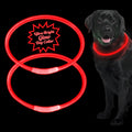 Rechargeable LED Dog Collar with Cut-to-Fit Glow Tube, 3-Mode Light Up Neck Ring for Night Walking and Running, Single and Multi-Pack Color Options
