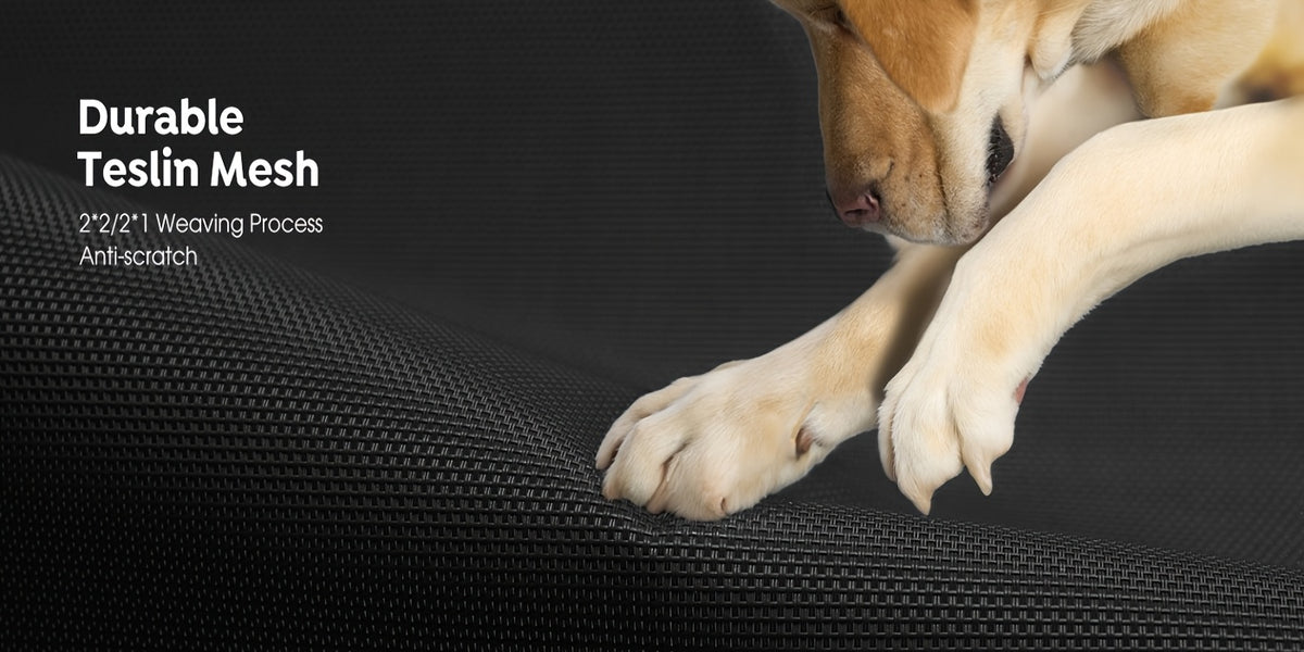 Elevated Dog Bed 2 Pack for Large Dogs, 42 x 30 Inch Breathable Mesh Raised Cots with Non-Slip Feet, Tool-Free Assembly for Indoor, Patio and Camping