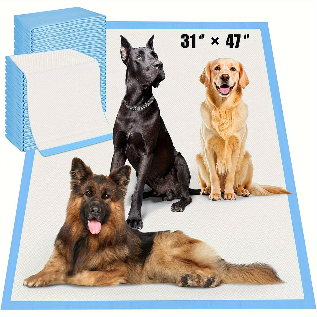 Extra Large Puppy Pads with 8-Layer Absorbent Design, Dog Potty Training Mats for Floors, Crates and Travel, Multiple Sizes in 39 to 100 Count Packs