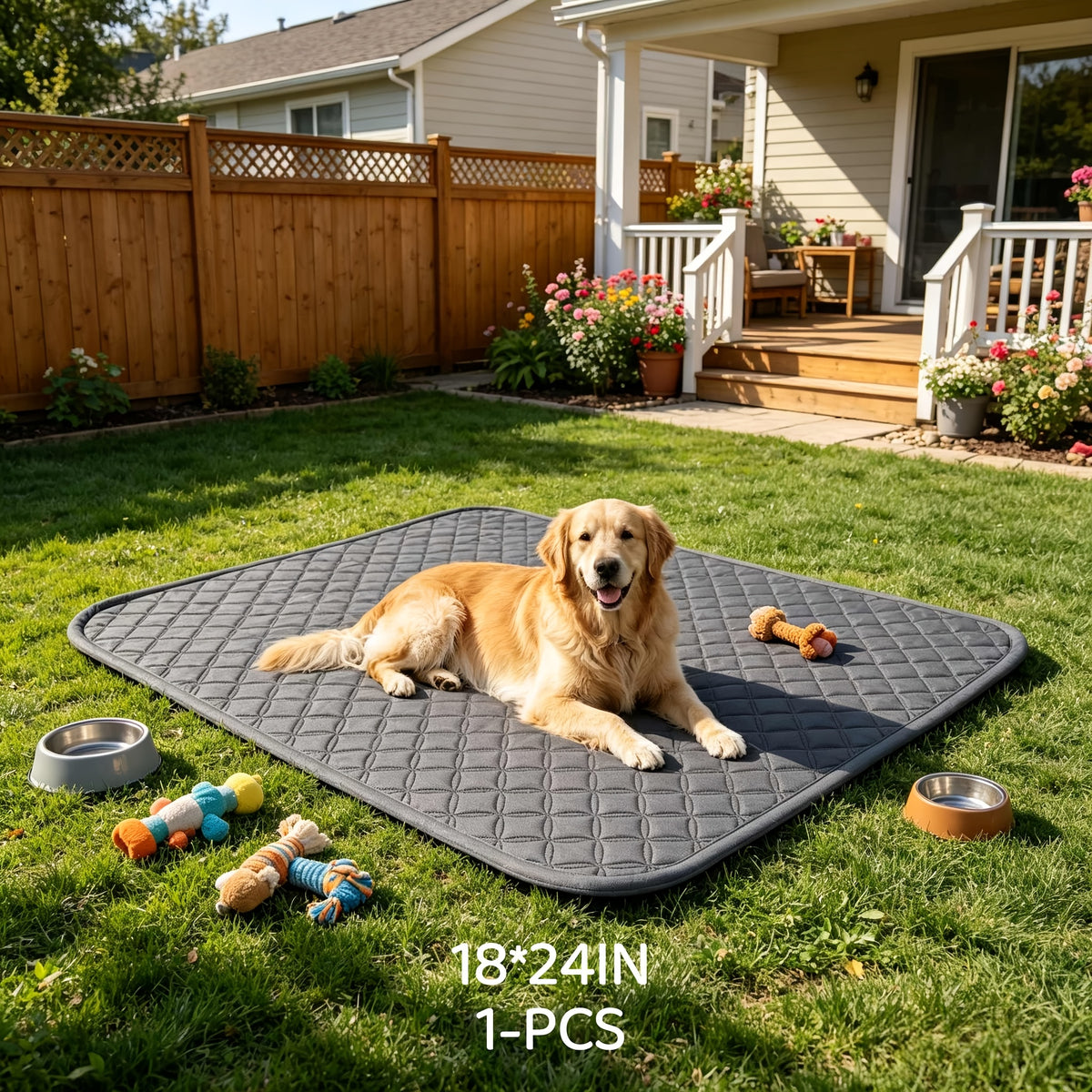 Washable Pet Pee Pads in 18 x 24 to 72 x 72 Inch Sizes, Reusable Non-Slip Absorbent Dog Training Mats with Size-Specific One or Two Pack Options