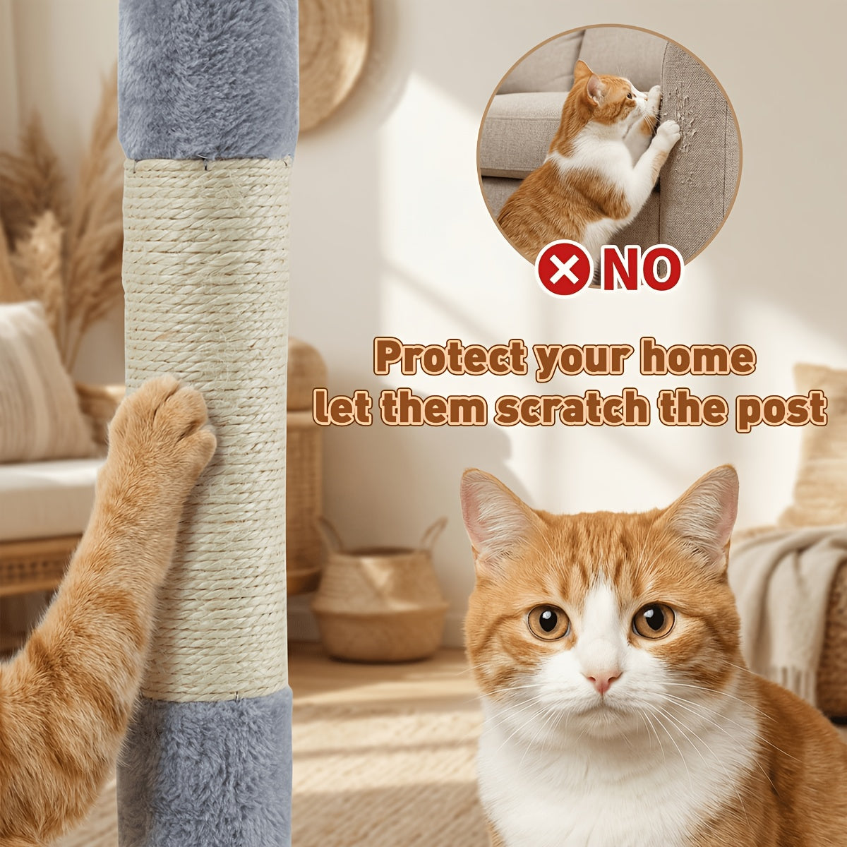 Multi-Level Cat Tree with Plush Resting Areas and Scratching Posts, Indoor Cat Tower in Three Colors with Separate Replacement Column Options