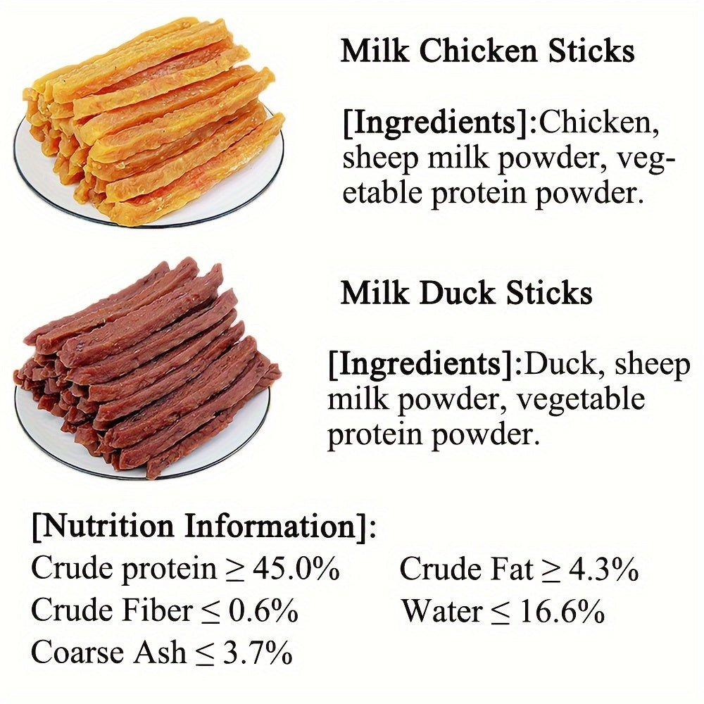Milk Stick Dog Treats with Chicken or Duck Options, Tender Chewy Snack Sticks in 150g to 900g Packs for Supervised Training and Everyday Rewards