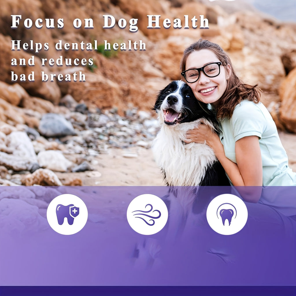 Dog Teeth Cleaning Powder 100g, Sprinkle-on-Food Pet Dental Care Powder for At-Home Canine Oral Hygiene and Everyday Meal-Time Care Routines