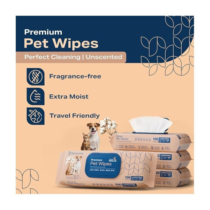 Unscented Dog Wipes for Paws and Butt, 400 Count Plant-Based Pet Grooming Wipes for Dogs and Cats with 12 Individually Wrapped Travel Wipes