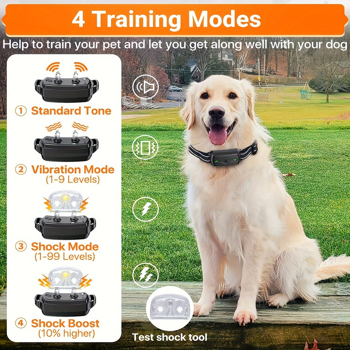X100 Dog Training Collar with Remote, 2300ft Listed Range, Rechargeable E Collar with Beep, Vibration, Static Stimulation and Security Lock for Medium and Large Dogs