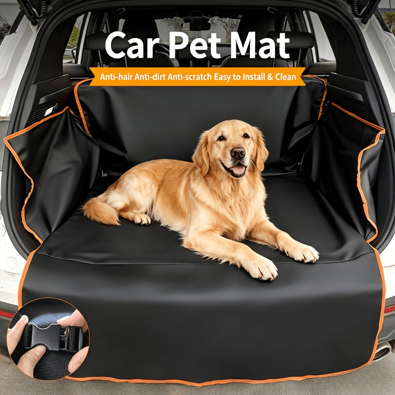 Dog Cargo Cover with Orange Edge, Thin Washable Oxford Fabric Trunk Liner for Compatible SUVs, Pet Interior Protection Mat for Everyday Travel