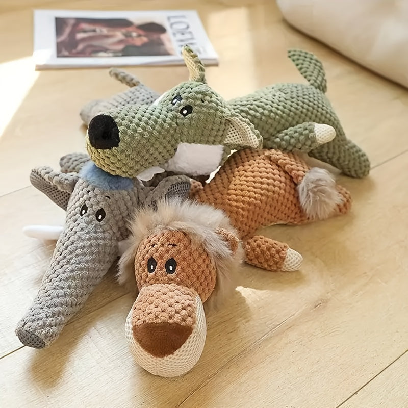 Textured Plush Dog Toys 3 Pack, Soft Animal-Shaped Puppy Play Companions for Supervised Gentle Chewing, Indoor Games and Dog Lover Gifts