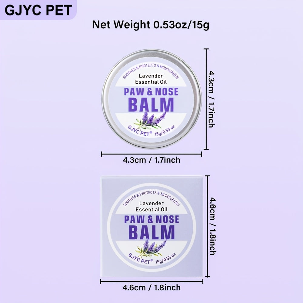 Dog Paw and Nose Balm, Lavender-Scented 15g Moisturizing Pet Grooming Care for Dry Paws and Noses, Everyday At-Home Care Routine