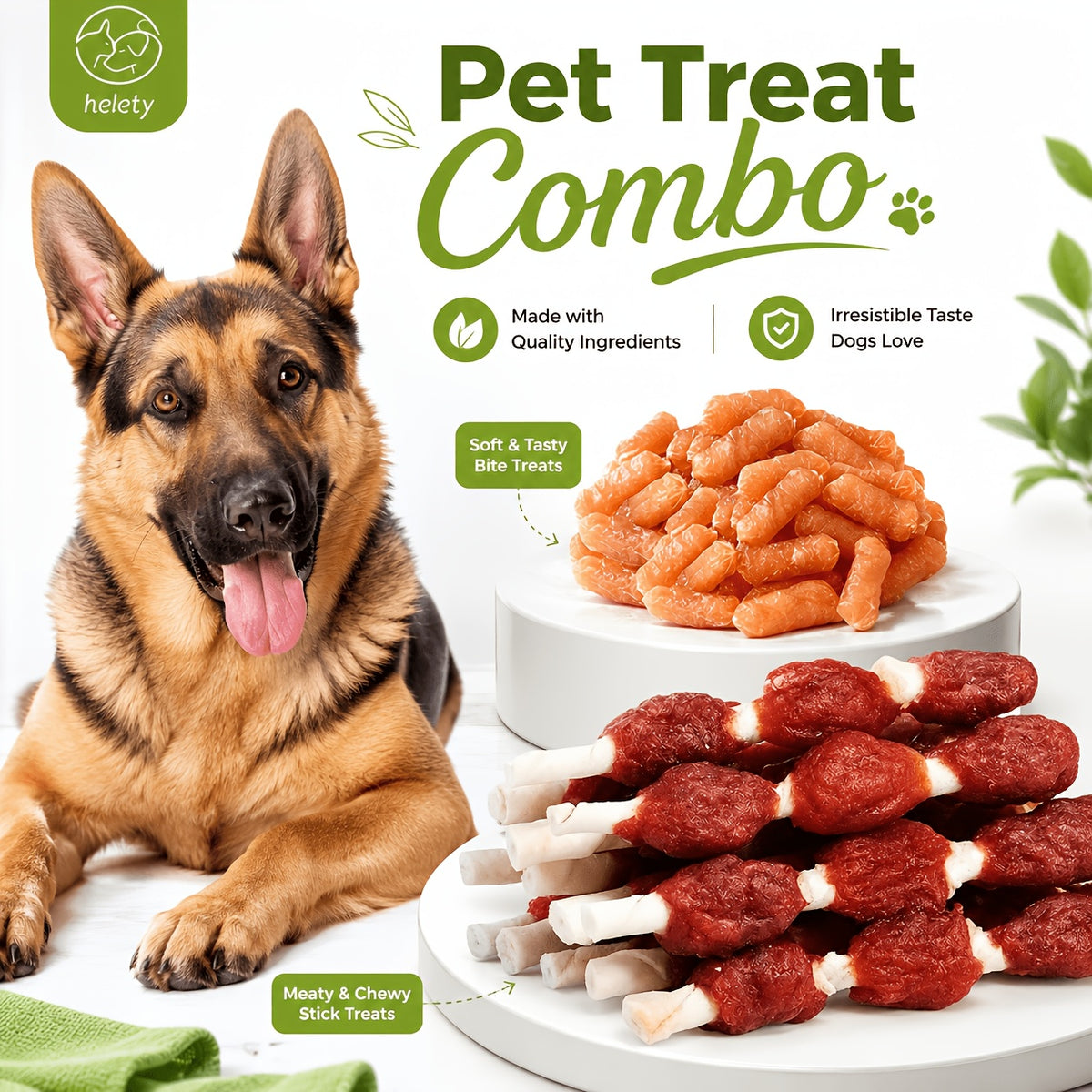 Dog Treat Skewers with Chicken, Beef and Duck Flavor Options, Kabob Snacks, Chicken Milk Sticks and Assorted Packs for Supervised Treat Time