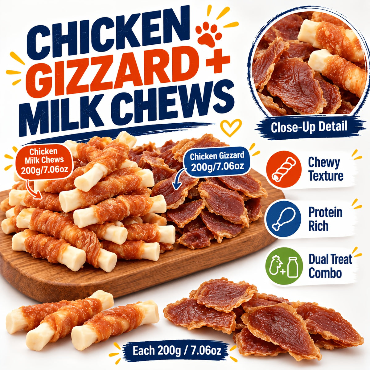 Dog Kabob Treats Triple Flavor Skewers, Mixed Meat Chew Snacks with Combination Pack Options for Supervised Rewards and Daily Treat Time