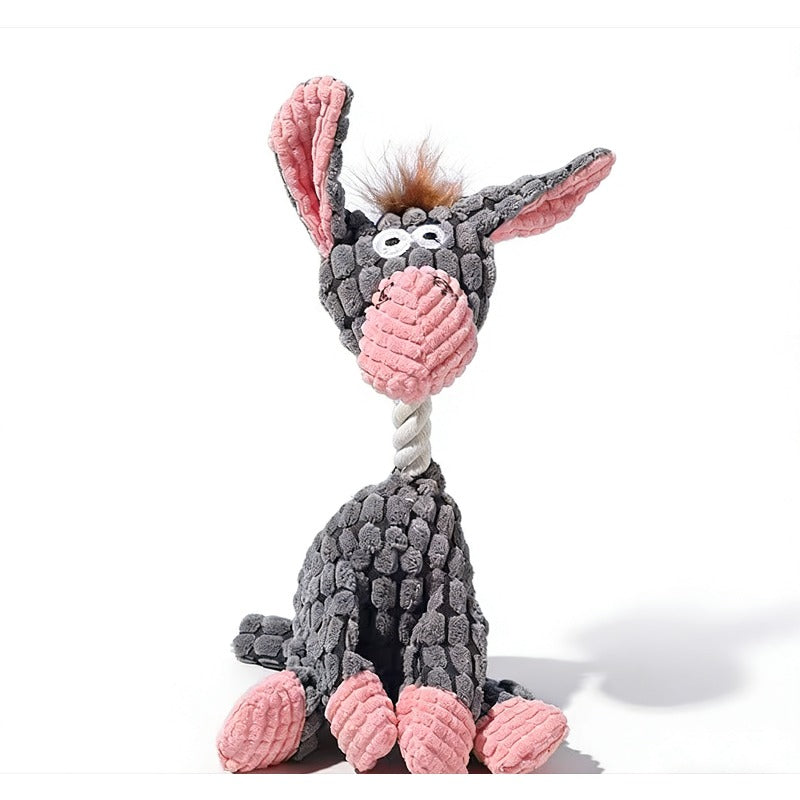 Washable Squeaky Plush Dog Toy for Small and Medium Dogs, Seven Animal Style Options with Goat, Giraffe, Donkey and Puppy Designs for Gentle Play