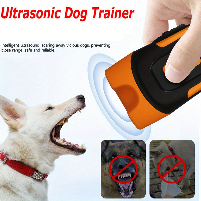 Handheld Ultrasonic Dog Training Device with LED Flashlight, Adjustable Portable Bark Deterrent for Supervised Indoor and Outdoor Use