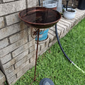 Bronze Metal Bird Bath with Flower and Butterfly Accents, Five-Prong Ground Stake Garden Basin with Single Layer and Set Options for Outdoor Yard Decor